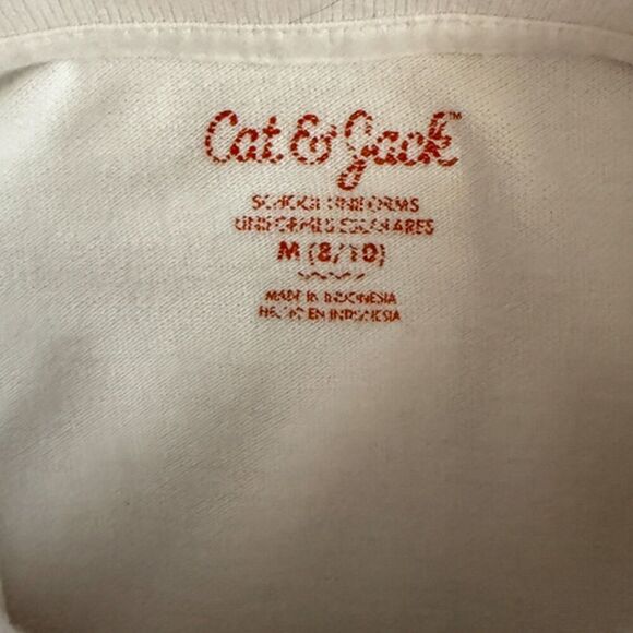 Cat & Jack White School Uniform Short Sleeve Polo Shirt Size 8/10 - Picture 8 of 11